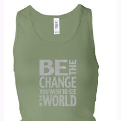 Ladies Tanktop Be The Change Longer Length Racerback Tank Top