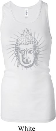 Ladies Tanktop Big Buddah Head Longer Length Racerback Tank