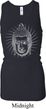 Ladies Tanktop Big Buddah Head Longer Length Racerback Tank
