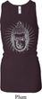 Ladies Tanktop Big Buddah Head Longer Length Racerback Tank