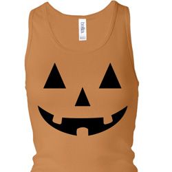 Ladies Tanktop Black Jack O Lantern Longer Length Racerback Tank Top Ladies Tanktop Black Jack O Lantern Longer Length Racerback Tank Top