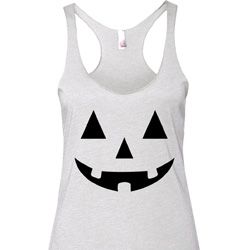 Ladies Tanktop Black Jack O Lantern Tri Blend Racerback Tank Top Ladies Tanktop Black Jack O Lantern Tri Blend Racerback Tank Top