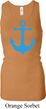 Ladies Tanktop Blue Anchor Longer Length Racerback Tank