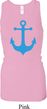 Ladies Tanktop Blue Anchor Longer Length Racerback Tank