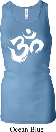 Ladies Tanktop Brushstroke Aum Longer Length Racerback Tank