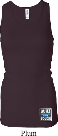 Ladies Tanktop Built Ford Bottom Print Longer Length Racerback Tank