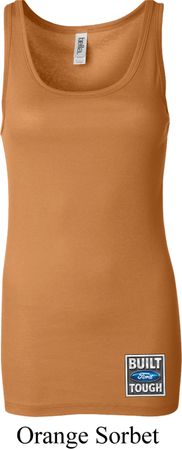 Ladies Tanktop Built Ford Tough Bottom Print Longer Length Tank Top