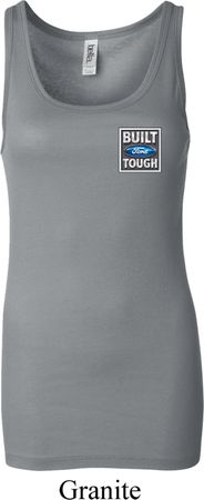 Ladies Tanktop Built Ford Tough Pocket Print Longer Length Tank Top