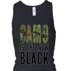 Ladies Tanktop Camo is the New Black Longer Length Racerback Tank Top