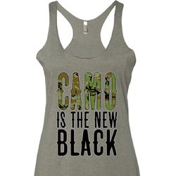 Ladies Tanktop Camo is the New Black Tri Blend Racerback Tank Top