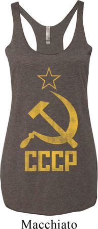 Ladies Tanktop CCCP Distressed Tri Blend Racerback Tank Top
