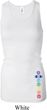 Ladies Tanktop Colored Chakras Bottom Print Longer Length Racerback