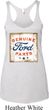 Ladies Tanktop Distressed Genuine Ford Tri Blend Racerback Tank Top