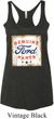 Ladies Tanktop Distressed Genuine Ford Tri Blend Racerback Tank Top