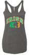 Ladies Tanktop Distressed Irish Shamrock Tri Blend Racerback Tank Top