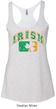 Ladies Tanktop Distressed Irish Shamrock Tri Blend Racerback Tank Top