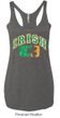 Ladies Tanktop Distressed Irish Shamrock Tri Blend Racerback Tank Top