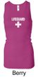 Ladies Tanktop Distressed Lifeguard Longer Length Racerback Tank Top