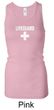 Ladies Tanktop Distressed Lifeguard Longer Length Racerback Tank Top
