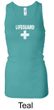 Ladies Tanktop Distressed Lifeguard Longer Length Racerback Tank Top