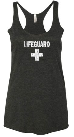 Ladies Tanktop Distressed Lifeguard Tri Blend Racerback Tank Top