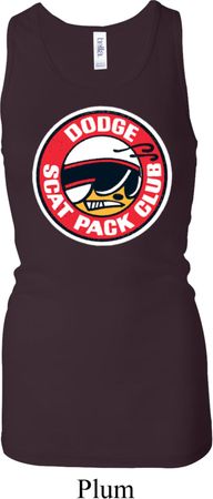 Ladies Tanktop Dodge Scat Pack Club Longer Length Racerback Tank Top