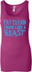 Ladies Tanktop Eat Clean Train Like a Beast Longer Length Tank Top