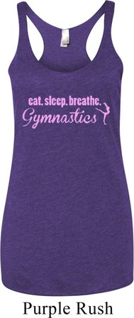 Ladies Tanktop Eat Sleep Breathe Gymnastics Tri Blend Racerback Tank