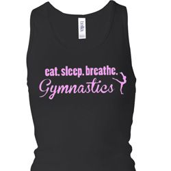 Ladies Tanktop Eat Sleep Gymnastics Longer Length Racerback Tank Top