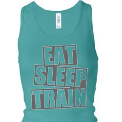 Ladies Tanktop Eat Sleep Train Longer Length Racerback Tank