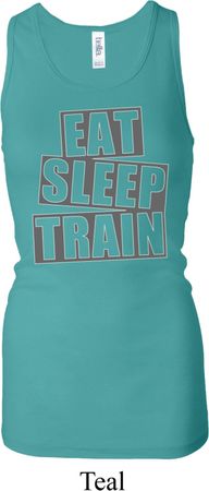 Ladies Tanktop Eat Sleep Train Longer Length Racerback Tank