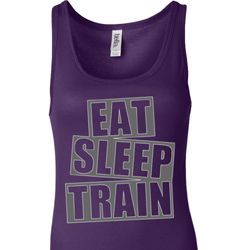 Ladies Tanktop Eat Sleep Train Longer Length Tank Top