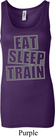 Ladies Tanktop Eat Sleep Train Longer Length Tank Top