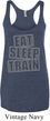 Ladies Tanktop Eat Sleep Train Tri Blend Racerback Tank Top