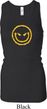 Ladies Tanktop Evil Smiley Face Longer Length Racerback Tank Top