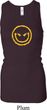 Ladies Tanktop Evil Smiley Face Longer Length Racerback Tank Top