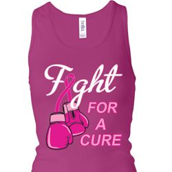 Ladies Tanktop Fight For a Cure Longer Length Racerback Tank Top