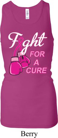 Ladies Tanktop Fight For a Cure Longer Length Racerback Tank Top