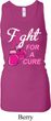 Ladies Tanktop Fight For a Cure Longer Length Racerback Tank Top