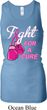 Ladies Tanktop Fight For a Cure Longer Length Racerback Tank Top