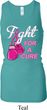 Ladies Tanktop Fight For a Cure Longer Length Racerback Tank Top