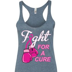 Ladies Tanktop Fight For a Cure Tri Blend Racerback Tank Top