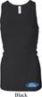 Ladies Tanktop Ford Oval Bottom Print Longer Length Racerback Tank Top