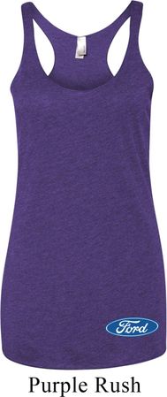 Ladies Tanktop Ford Oval Bottom Print Tri Blend Racerback Tank Top