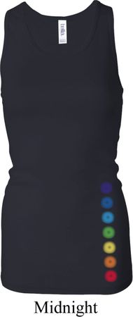 Ladies Tanktop Glowing Chakras Bottom Print Longer Length Racerback