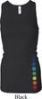 Ladies Tanktop Glowing Chakras Bottom Print Longer Length Racerback