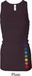 Ladies Tanktop Glowing Chakras Bottom Print Longer Length Racerback