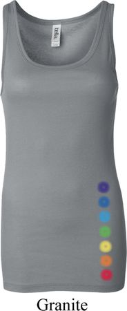 Ladies Tanktop Glowing Chakras Bottom Print Longer Length Tank Top