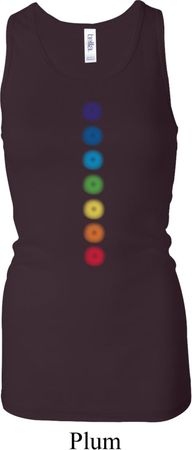 Ladies Tanktop Glowing Chakras Longer Length Racerback Tank Top