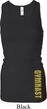 Ladies Tanktop Gold Gymnast Bottom Print Longer Length Racerback Tank